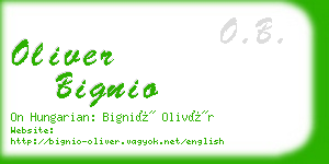 oliver bignio business card